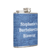 Blue White Denim Theme Wedding Flachmann (Rechts)