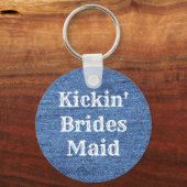 Blue White Denim Theme Wedding Schlüsselanhänger (Vorderseite)
