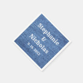 Blue White Denim Theme Wedding Serviette (Ecke)