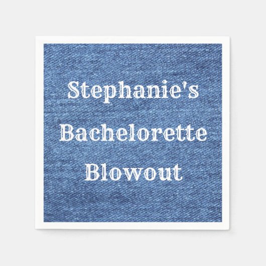 Blue White Denim Theme Wedding Serviette (Vorderseite)