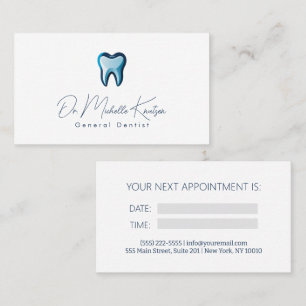 Blue White Dentist Beruflicher Zahnarztberuf Visitenkarte