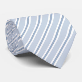 Blue & White Diagonal Striped Neck Tie Krawatte