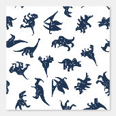 Blue White Dinosaur Baby Boy Kinderzimmer entferne Tapete (Vorderseite)