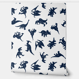 Blue White Dinosaur Baby Boy Kinderzimmer entferne Tapete