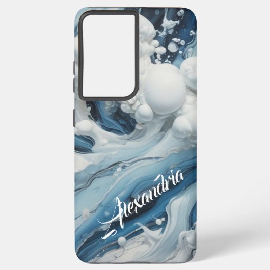 Blue White Disc Samsung Galaxy Hülle (Rückseite)