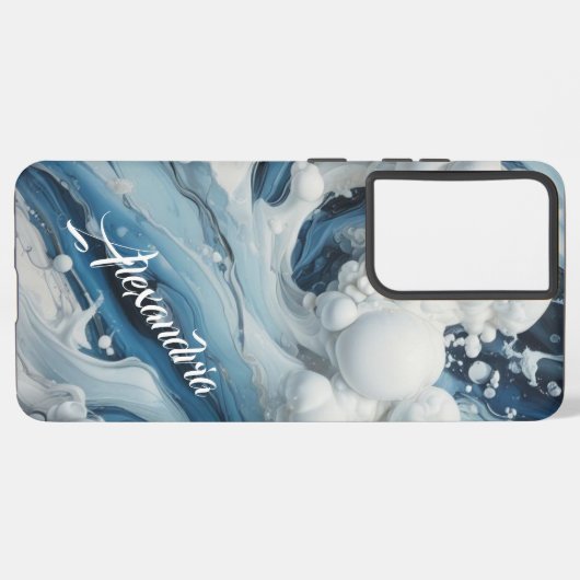 Blue White Disc Samsung Galaxy Hülle (Linke Seite)