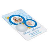 Blue White Double Foto Weihnachtsschmuck Magnet (Rechte Seite)