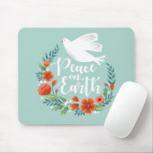 Blue White Dove Weltfrieden Weihnachten Mousepad (Mit Mouse)