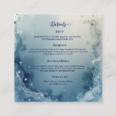 blue white Dreamy coastal marble ink wedding Begleitkarte (Vorderseite)