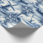 Blue & White Dutch Landscape Pattern • Tile-Inspir Geschenkpapier (Ecke)