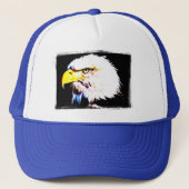 Blue-White Eagle Head Pop Modernes Design Truckerkappe (Vorderseite)