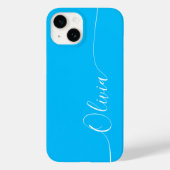 Blue White Elegant Calligraphy Script Name Case-Mate iPhone Hülle (Rückseite)