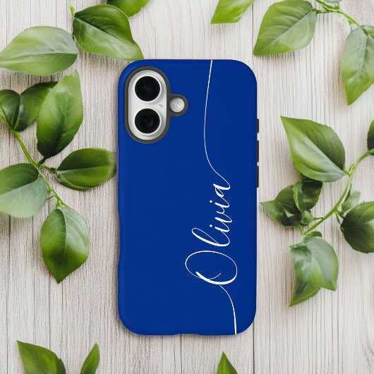 Blue White Elegant Calligraphy Script Name Case-Mate iPhone Hülle