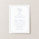 Blue & White Elegant Frame Wedding Invitation Ankündigung