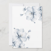 Blue&White Elegante Blume, wir können frühzeitig w Einladung (Rückseite)