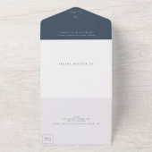 Blue White Elegante Gold Die Hochzeit All In One Einladung (Außenbereich)