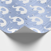 Blue White Elephant Baby Dusche Princess Boy Geschenkpapier (Ecke)