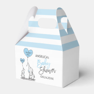 Blue White Elephant Boy Baby Dusche Geschenkschachtel