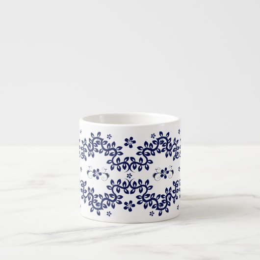 Blue & White Espresso Keramik Tasse (Vorderseite)