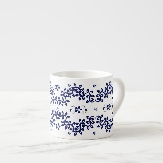 Blue & White Espresso Keramik Tasse (Vorderseite Rechts)