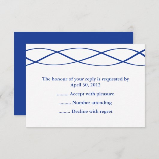 Blue & White-Event-Antwort, UAWG oder Response-Car RSVP Karte (Vorne/Hinten)