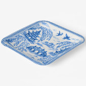 Blue white faux porcelain chinoiserie willow pappteller (Gewinkelt)