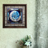 Blue/White Faux Stained-Glass Nautilus Shell 2 Fliese