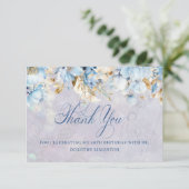 Blue White Floral 40. Geburtstag Danke Flat (Stehend Vorderseite)