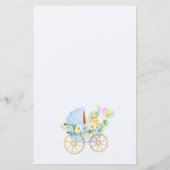 Blue White Floral Baby Word Scramble Paper Sheet (Rückseite)