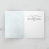 Blue & White Floral Birthday Karte (Innenseite)