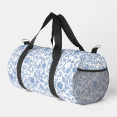 Blue White Floral Boho Botanical Pattern Whimsical Duffle Bag (Rechte Ecke)