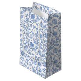 Blue White Floral Botanical Pattern Boho Whimsical Kleine Geschenktüte