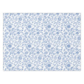 Blue White Floral Botanical Pattern Modern Boho Tischdecke (Vorderseite (Horizontal))