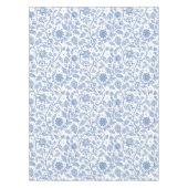 Blue White Floral Botanical Pattern Modern Boho Tischdecke (Vorderseite)