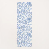 Blue White Floral Botanical Pattern Whimsical Boho Yogamatte (Vorderseite)
