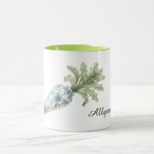 Blue White Floral Carrot Tasse (Zentrum)