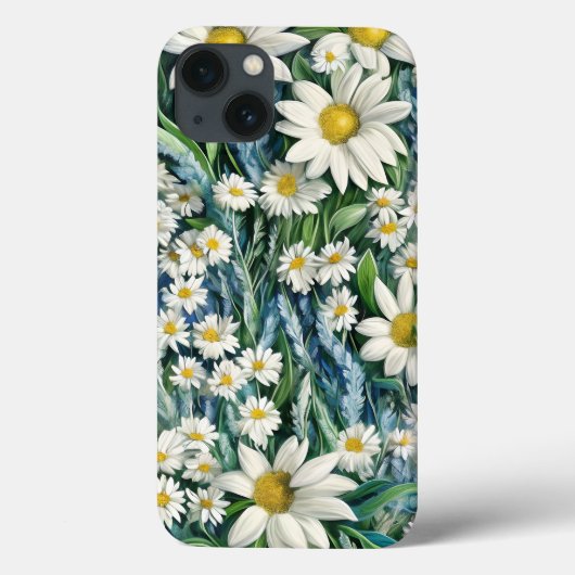 Blue & White Floral Daisies Case-Mate iPhone Hülle (Rückseite)