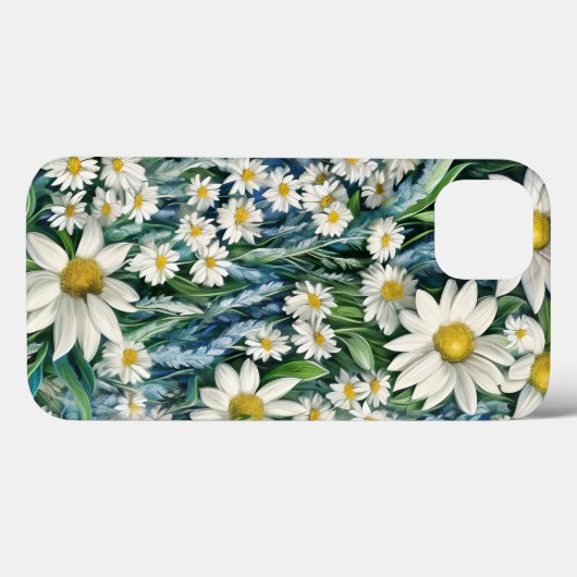 Blue & White Floral Daisies Case-Mate iPhone Hülle (Rückseite (Horizontal))