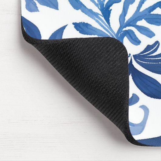 Blue & White Floral Design | Chinoiserie Pattern Mousepad (Ecke)