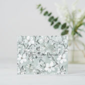 Blue White Floral Dragonflies Postkarte (Stehend Vorderseite)