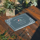 Blue White Floral Love Birds Wedbook Gästebuch