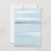 Blue White Floral mit Gold Glitter Books für Baby Einladung (Rückseite)