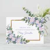 Blue White Floral Retirement Flat Dankeskarte (Stehend Vorderseite)