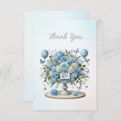 Blue White Floral Vase Danke Karte (Vorne/Hinten)