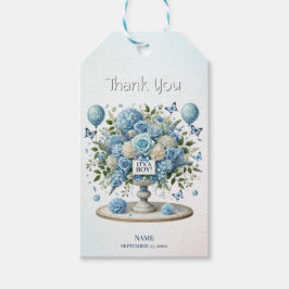 Blue White Floral Vase Geschenk Tag Geschenkanhänger