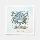 Blue White Floral Vase Napkins Serviette (Vorderseite)