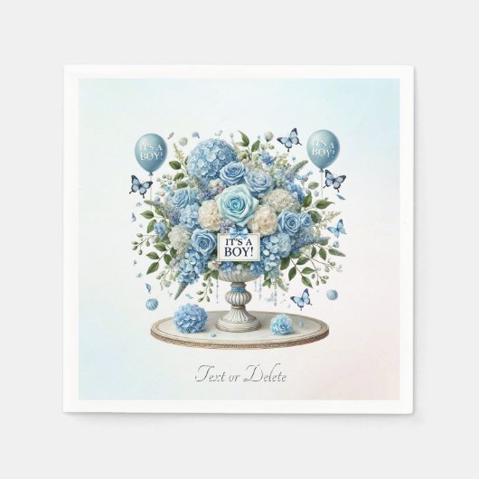 Blue White Floral Vase Napkins Serviette (Vorderseite)