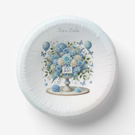 Blue White Floral Vase Paper Bowl Pappteller