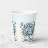 Blue White Floral Vase Paper Cups Pappbecher (Rückseite)