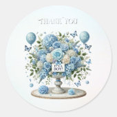 Blue White Floral Vase Sticker (Vorderseite)
